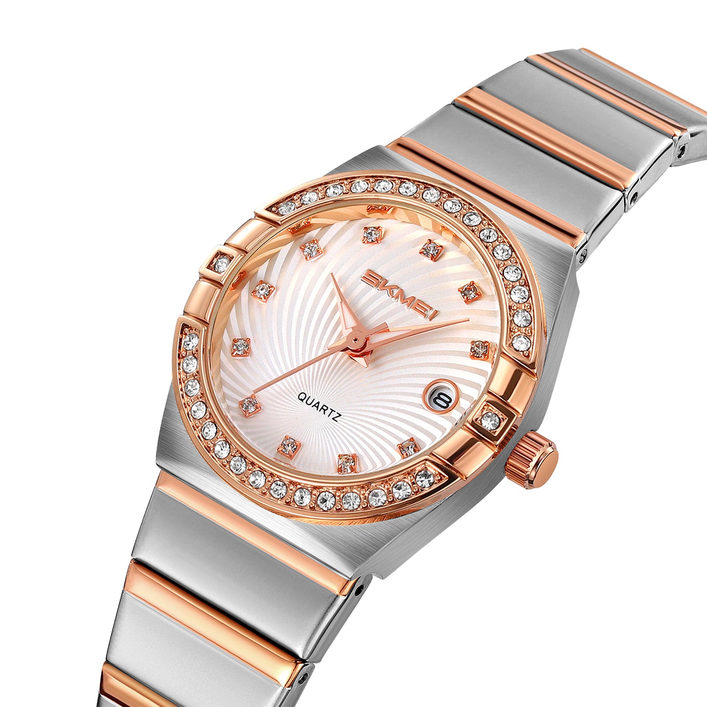 Skmei Analog Black Dial Zinc Alloy Case Stainless Steel Strap Watch for Women - 2342