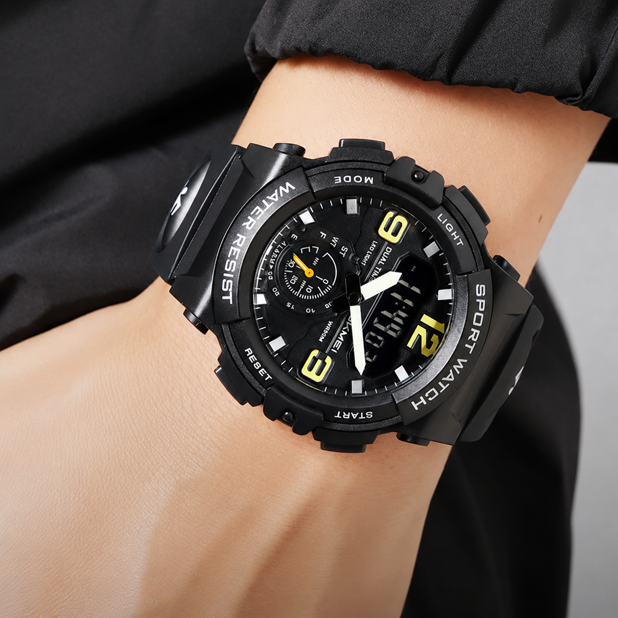 Artistic Dual Display Sports Watch for men