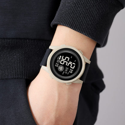 Rugged Digital Sports Wristwatch with Flexible Strap for men