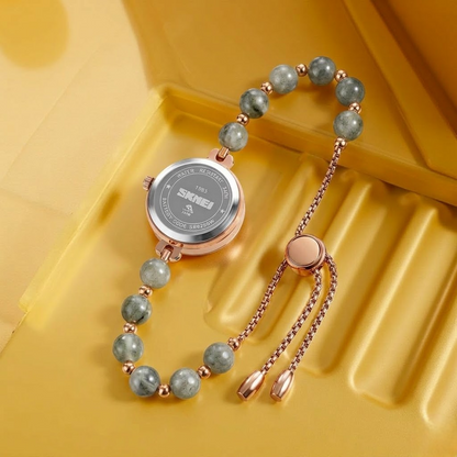 Elegant Pearl Chain Analog Watch for Women with Premium Rose Gold Finish and Adjustable Bracelet Design