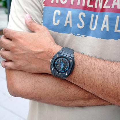 Minimalist Analog Wrist Watch with Textured Strap for men