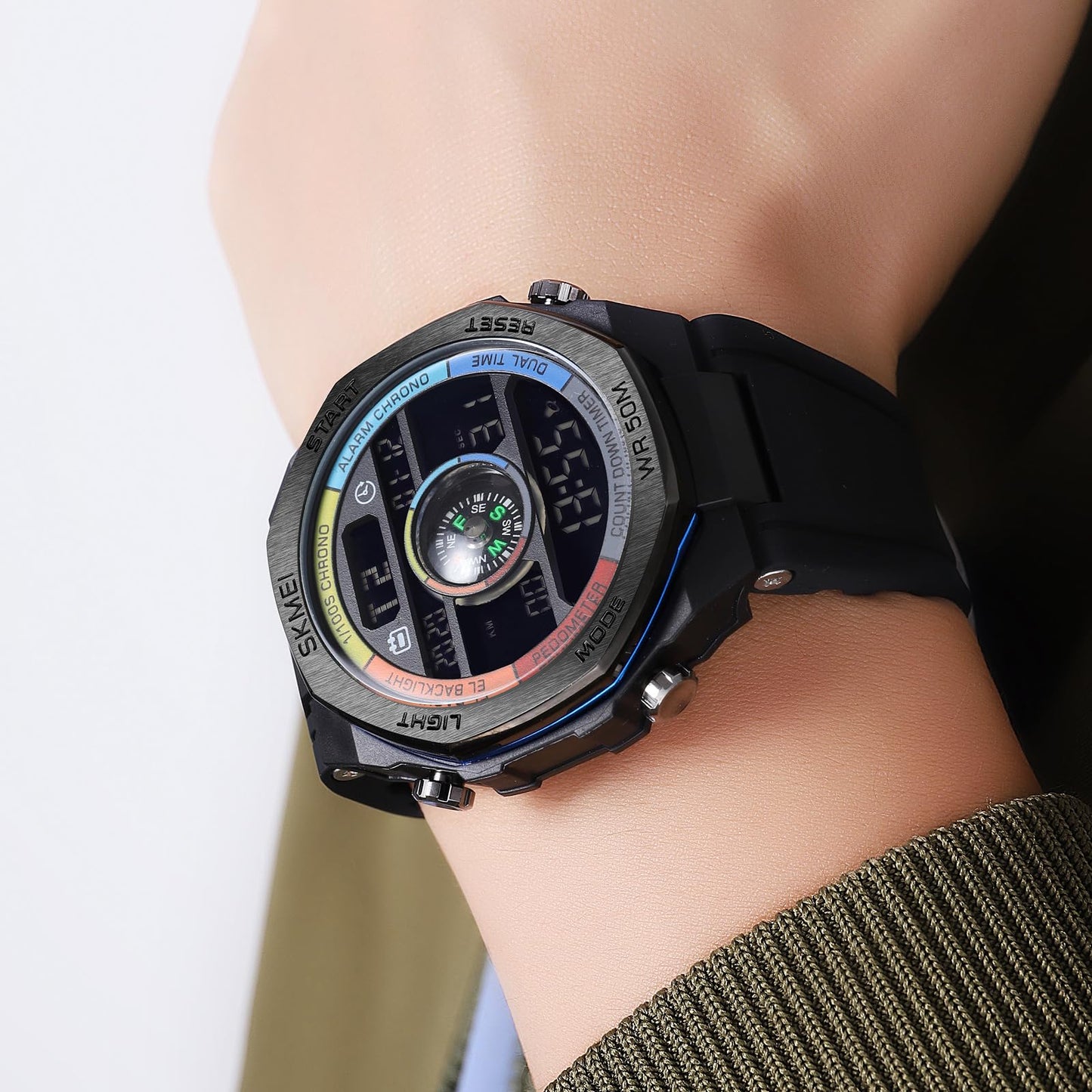 Smart Digital Sports Watch for Men with Multi Function Display and Rugged Outdoor Design