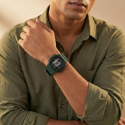 Stylish Digital Sports Watch for Men with Square Dial Dual Time Alarm Stopwatch Luminous Display and Durable Strap