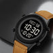 Digital Watch for Men with Brown Leather Strap and Round Dial for Casual & Formal Wear