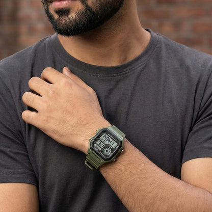 Stylish Digital Multi Function Watch for Men with Dual Time Alarm Stopwatch Luminous Display and Durable Strap
