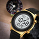 Digital Watch for Men with Black Leather Strap and Round Dial for Casual & Formal Wear