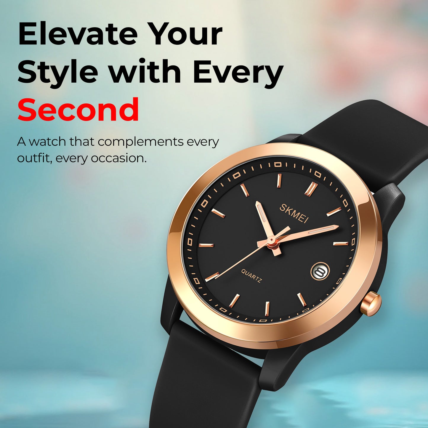 Skmei Quartz Analog Dial Silica Gel Strap Watch for Women - 2319