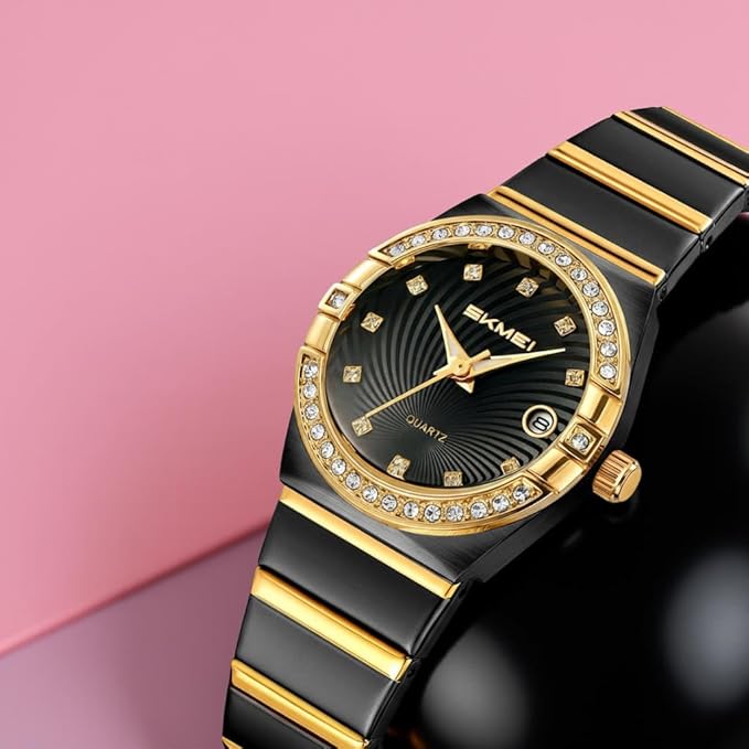 Elegant Crystal Accent Analog Watch for Women