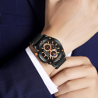 Skmei Quartz Analog Dial Leather Strap Watch for Men - 9351