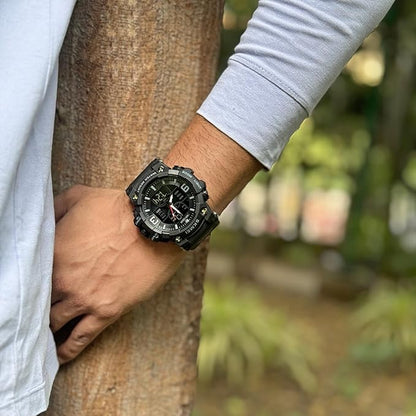 Rugged Analog Digital Sports Watch for Men with Multi Function Display and Outdoor Style