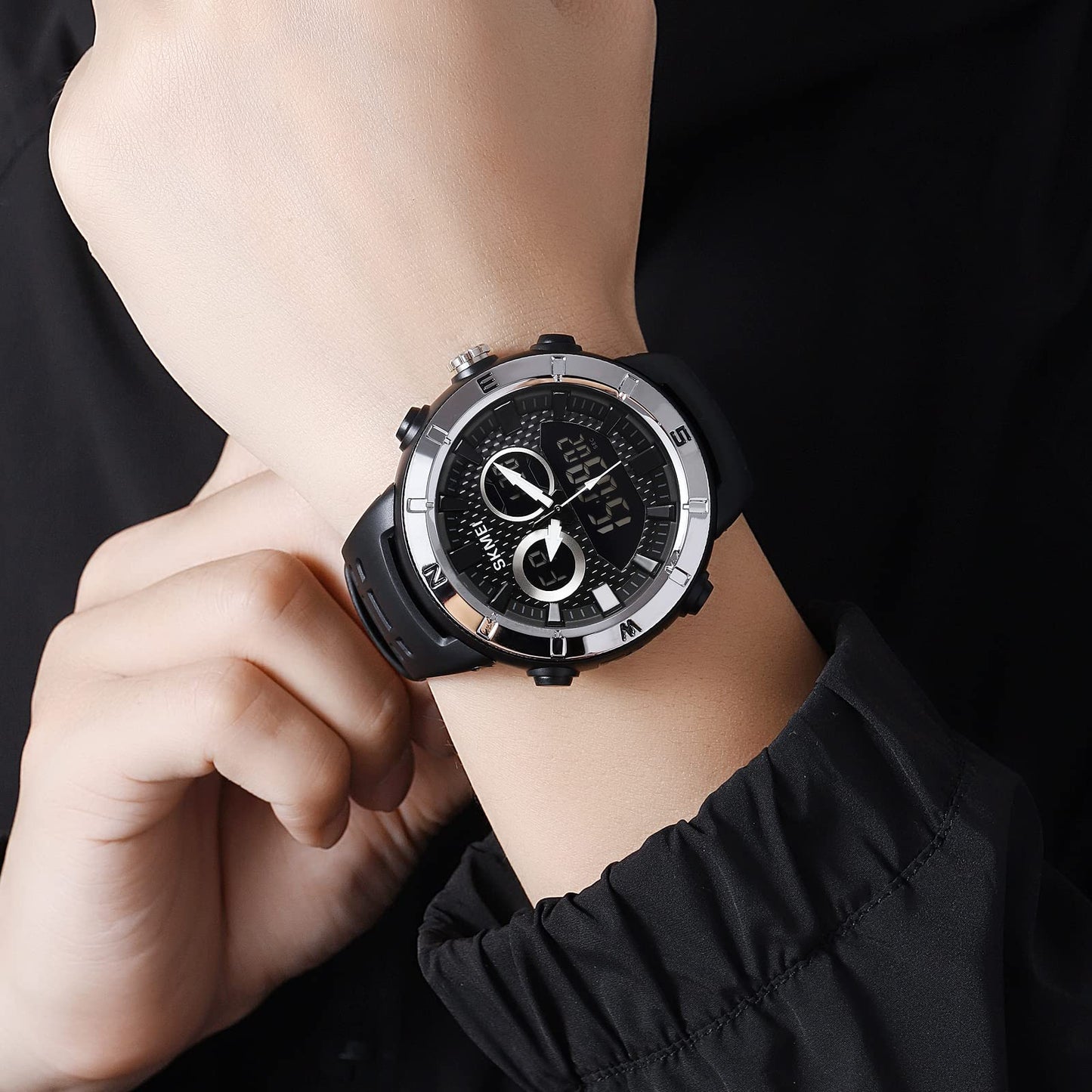 Premium Rugged Sports Watch Dual Display Tactical Wristwatch