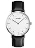 Analog Watch for Men with Black Leather Strap and Round Dial for Casual & Formal Wear