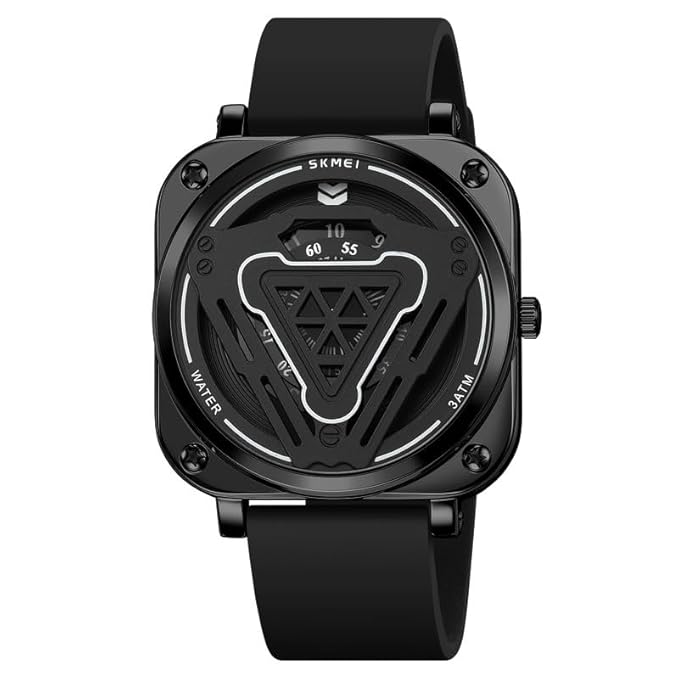 Futuristic Digital Analog Wrist Watch with Silicone Strap