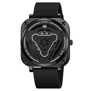 Futuristic Digital Analog Wrist Watch with Silicone Strap