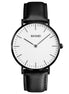 Analog Watch for Men with Black Leather Strap and Round Dial for Casual & Formal Wear