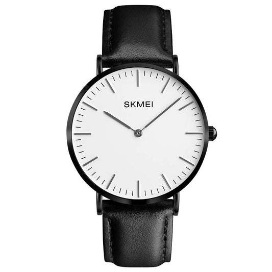 Analog Watch for Men With Black Leather Strap and Round Dial For Casual & Formal Wear