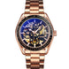 Automatic Watch for Men with Rose Gold Stainless Steel Strap and Round Dial for Casual & Formal Wear