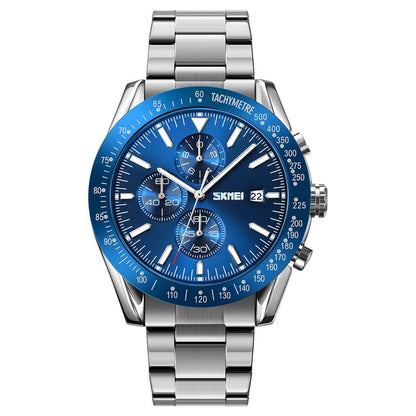 Sporty Analog Chronograph Wrist Watch with Flexible Strap For Men