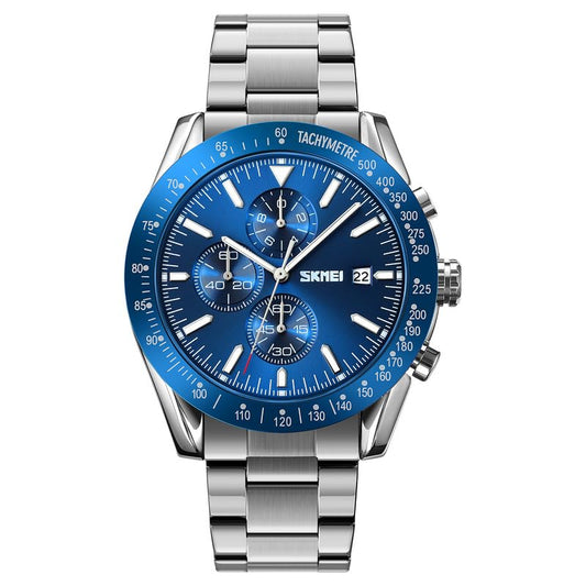 Sporty Analog Chronograph Wrist Watch with Flexible Strap For Men