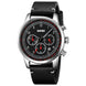 Analog Watch for Men with Black Black Leather Strap and Round Dial for Casual & Formal Wear