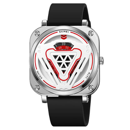 Futuristic Digital Analog Wrist Watch with Silicone Strap