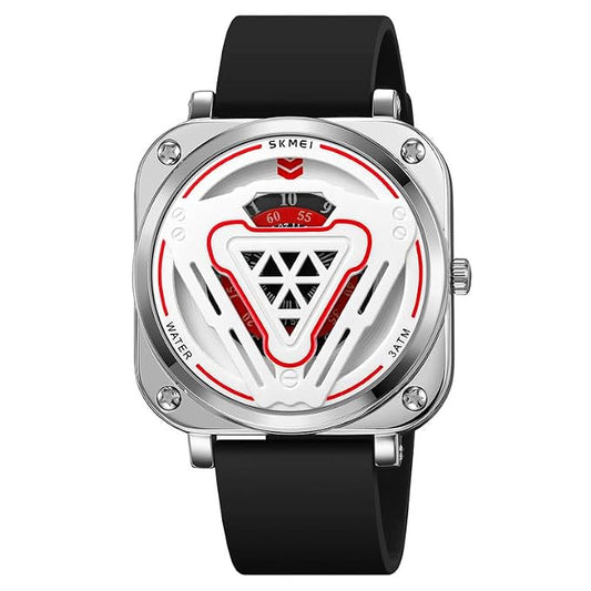 Futuristic Digital Analog Wrist Watch with Silicone Strap