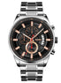 Analog-Digital Watch for Men with Silver Black Metal Strap and Round Dial for Casual & Formal Wear