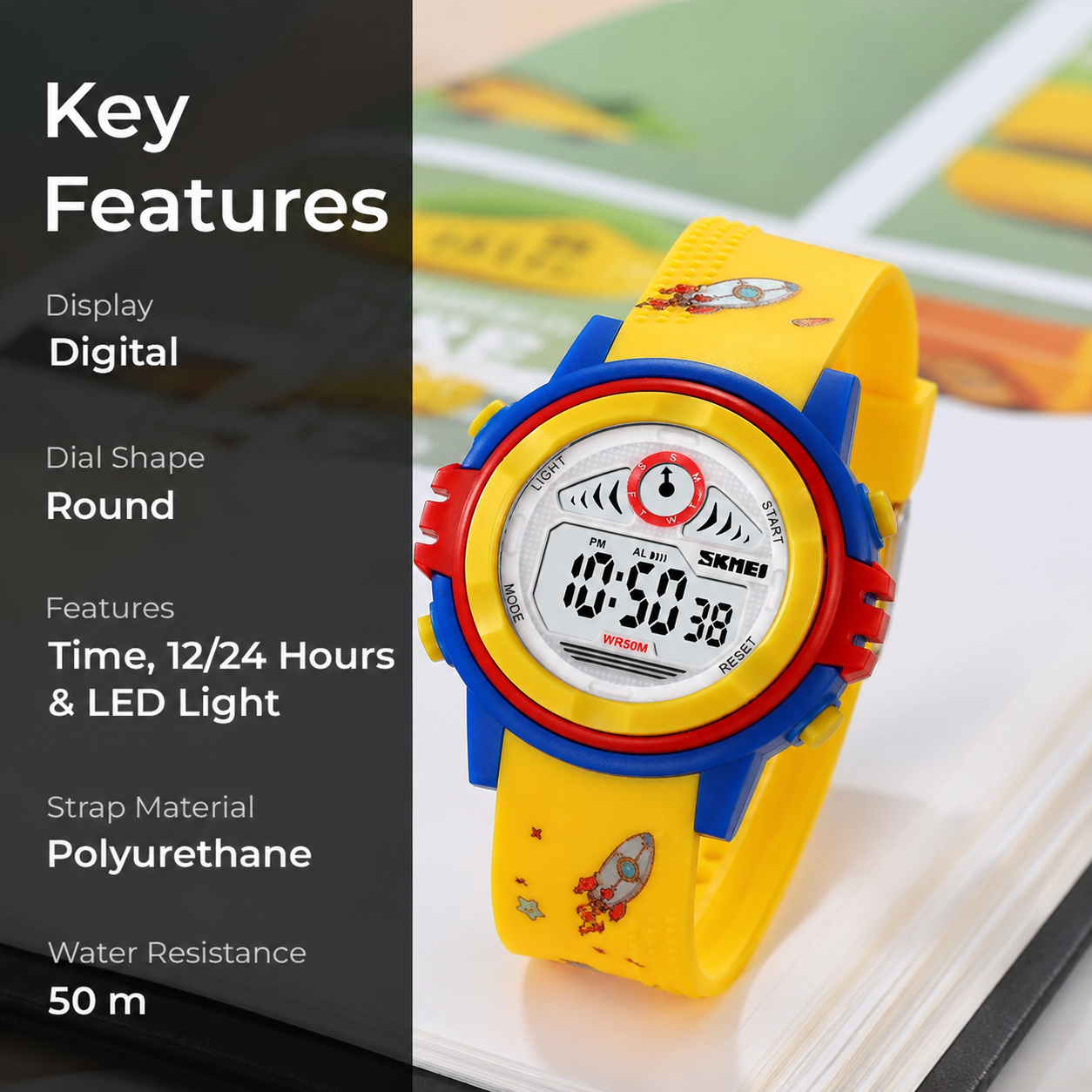 Cute Digital Watch for Kids with Colorful Design and Comfortable Everyday Strap
