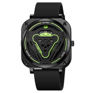Futuristic Digital Analog Wrist Watch with Silicone Strap