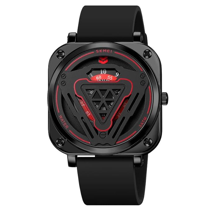 Futuristic Digital Analog Wrist Watch with Silicone Strap