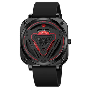 Futuristic Digital Analog Wrist Watch with Silicone Strap