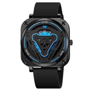 Futuristic Digital Analog Wrist Watch with Silicone Strap