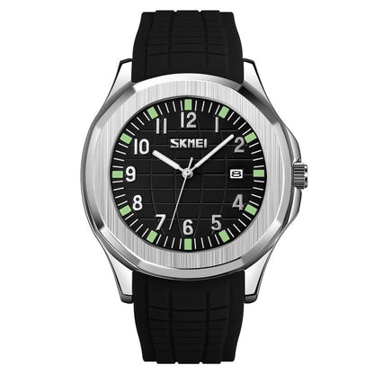 Classic Analog Wrist Watch with Date Display and Flexible Strap For Men
