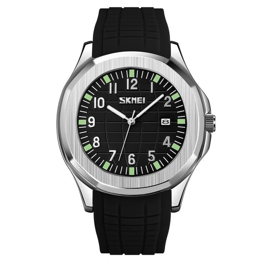 Classic Analog Wrist Watch with Date Display and Flexible Strap For Men