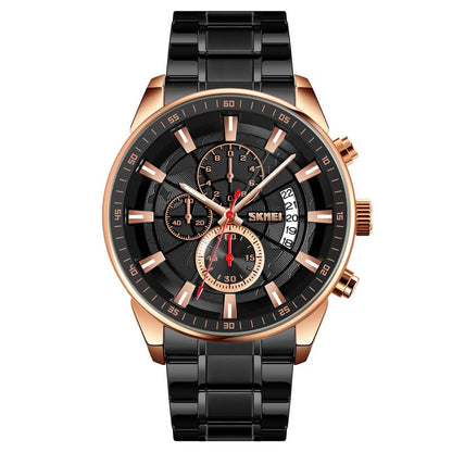 Premium Analog Chronograph Wrist Watch with Metal Strap For Men