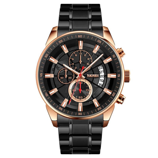 Premium Analog Chronograph Wrist Watch with Metal Strap For Men
