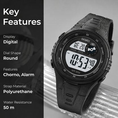 Digital Sports Wrist Watch with Alarm and Chronograph for kids