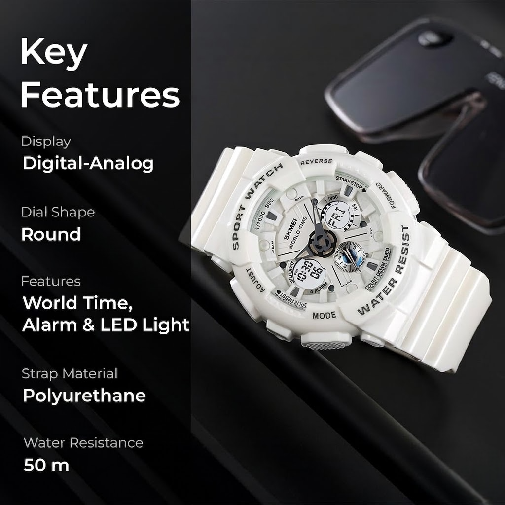 Premium Tactical Chronograph Rugged Analog & Digital Sports Watch