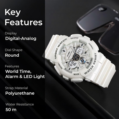 Premium Tactical Chronograph Rugged Analog & Digital Sports Watch