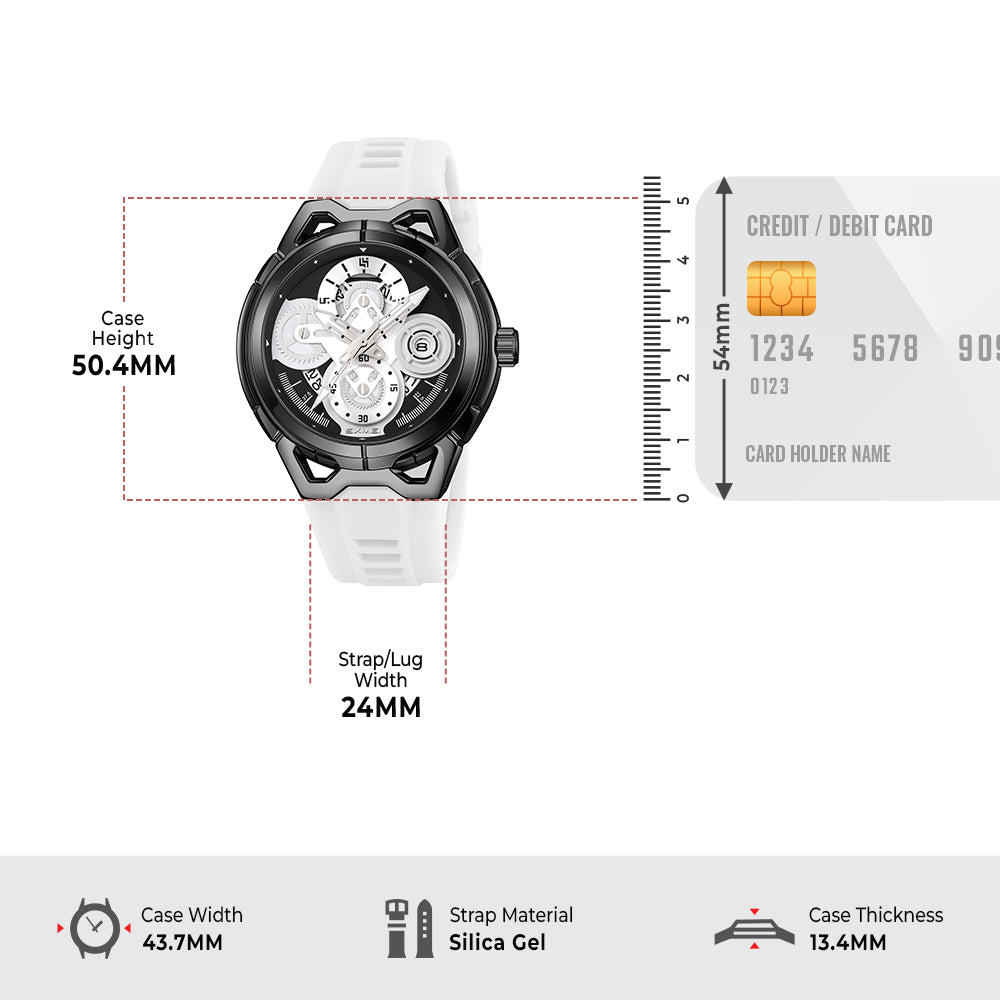 Skmei Quartz Analog Dial Silica Gel Strap Watch for Men - 9349