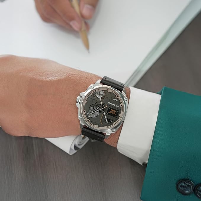 Premium Skeleton Dial Analog Wrist Watch with Leather Strap for men