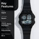 Digital Watch for Men with Black Silicone Strap and Round Dial for Casual & Formal Wear
