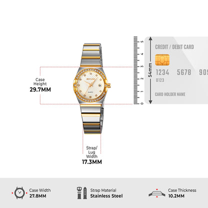 Skmei Analog Black Dial Zinc Alloy Case Stainless Steel Strap Watch for Women - 2342