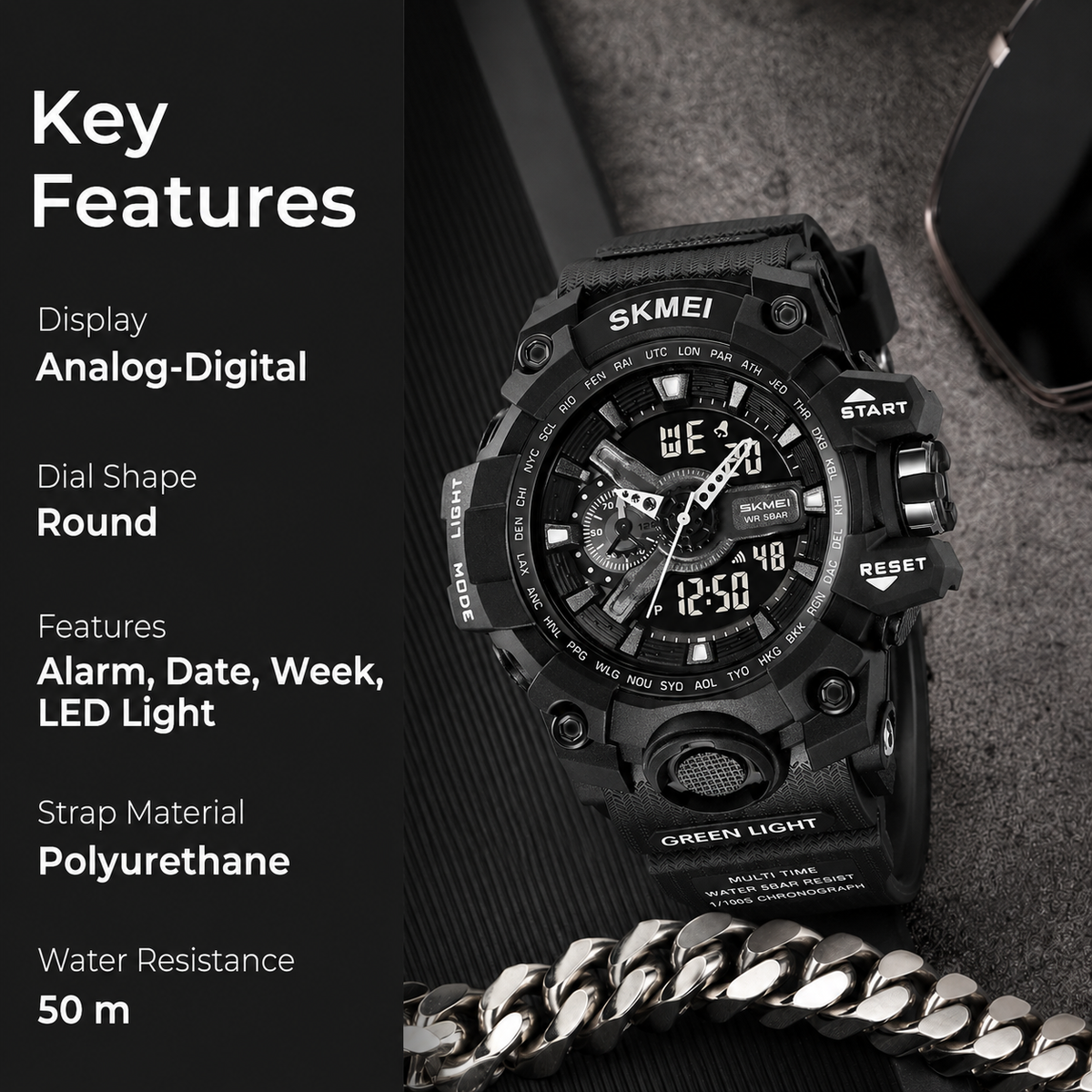 Wrist Watch for Men & Women with Classic Durable Strap and Round Dial for Casual & Formal Wear