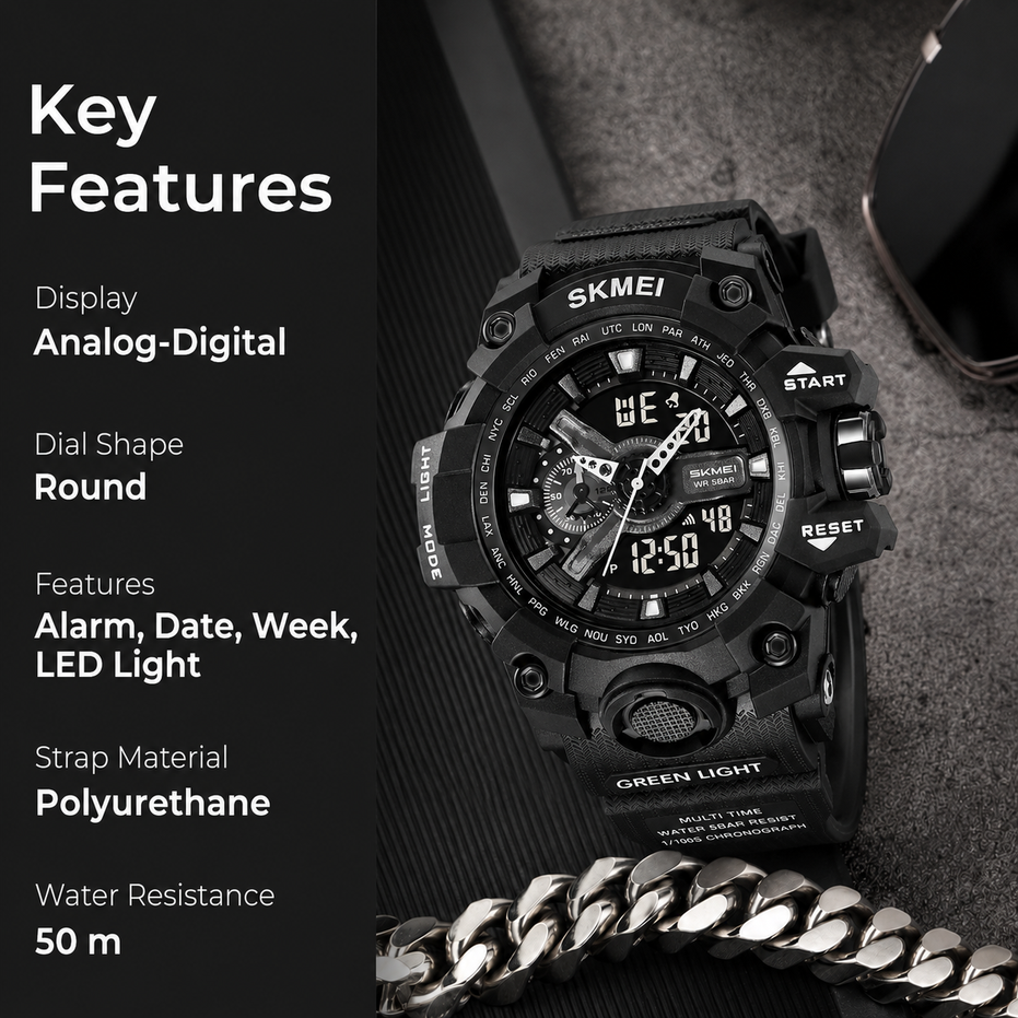 Wrist Watch for Men & Women with Classic Durable Strap and Round Dial for Casual & Formal Wear