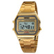 Digital Watch for Women with Gold Stainless Steel Strap and Round Dial for Casual & Formal Wear