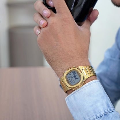 Premium Digital Sports Watch for Men with Stainless Steel Strap, Waterproof Style Wrist Watch for Casual Outdoor and Daily Wear