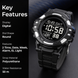 Digital Watch for Men with Black Polyurethane Strap and Round Dial for Casual & Formal Wear