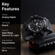Analog-Digital Watch for Men with All Black Polyurethane Strap and Round Dial for Casual & Formal Wear