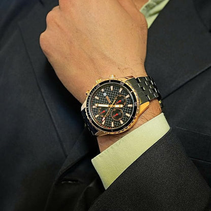 Men’s Analog Chronograph Watch with Date Display, Stainless Steel Strap, White Dial – Luxury Casual & Formal Wear